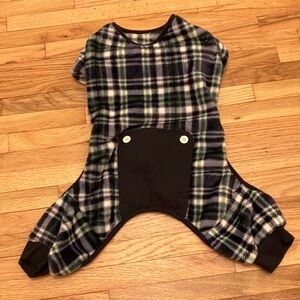 Blue Plaid Dog PJs - Large